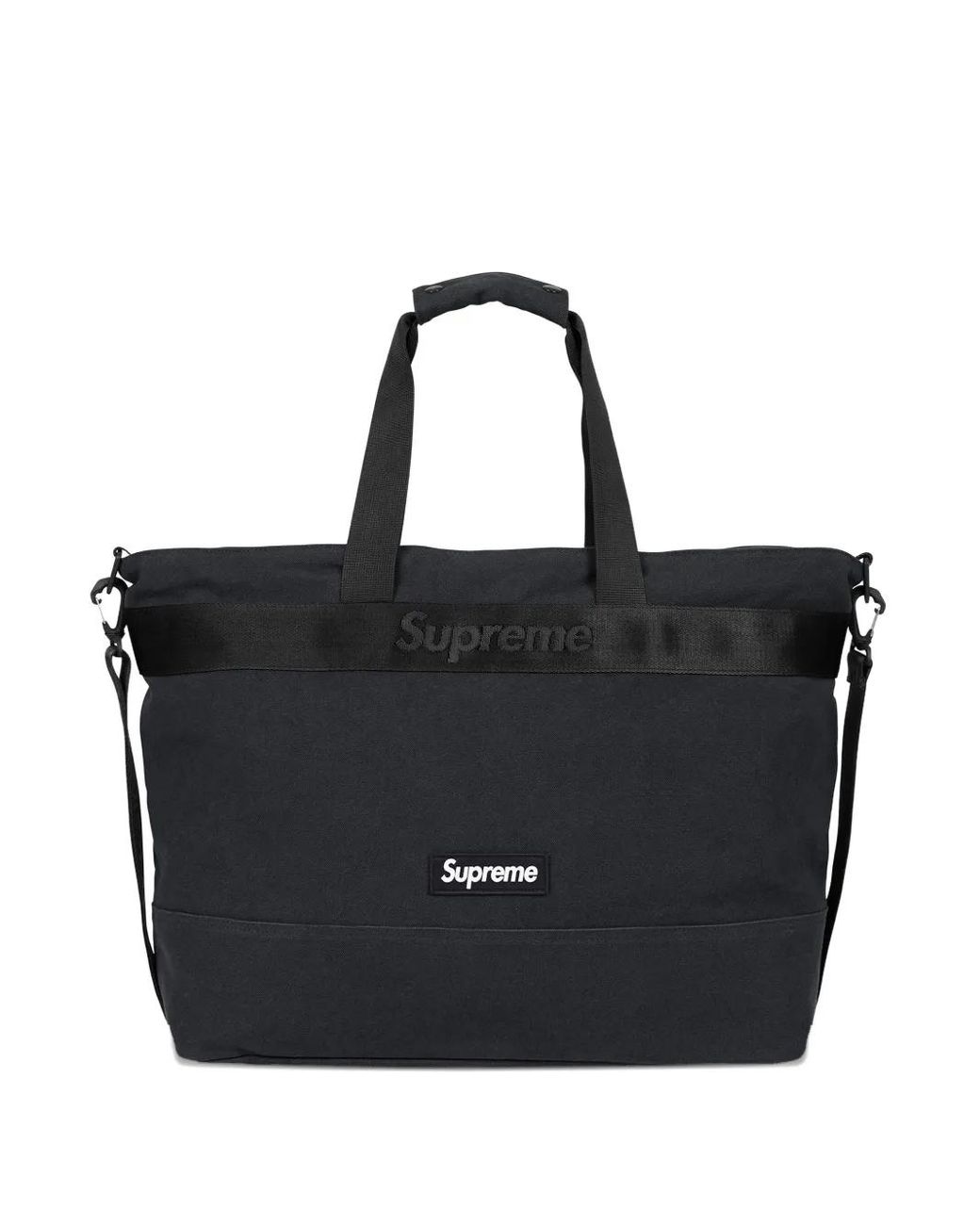 Borsa Tote Con Placca Logo di Supreme in Black da Uomo