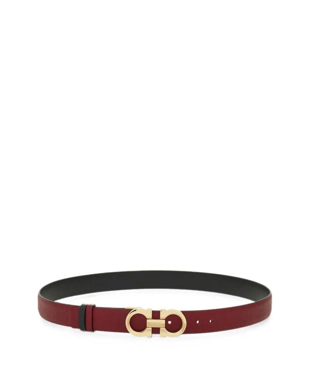 Ferragamo White Adjustable And Reversible Gancini Belt
