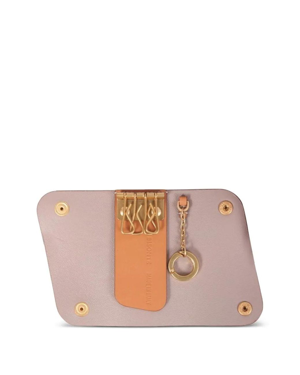 Il Bisonte Orange Debossed-Leather Keyring