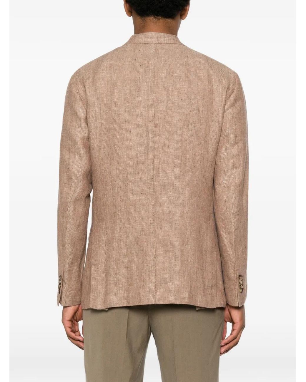 Boglioli Natural Blazer Boutonné À Chevrons for men