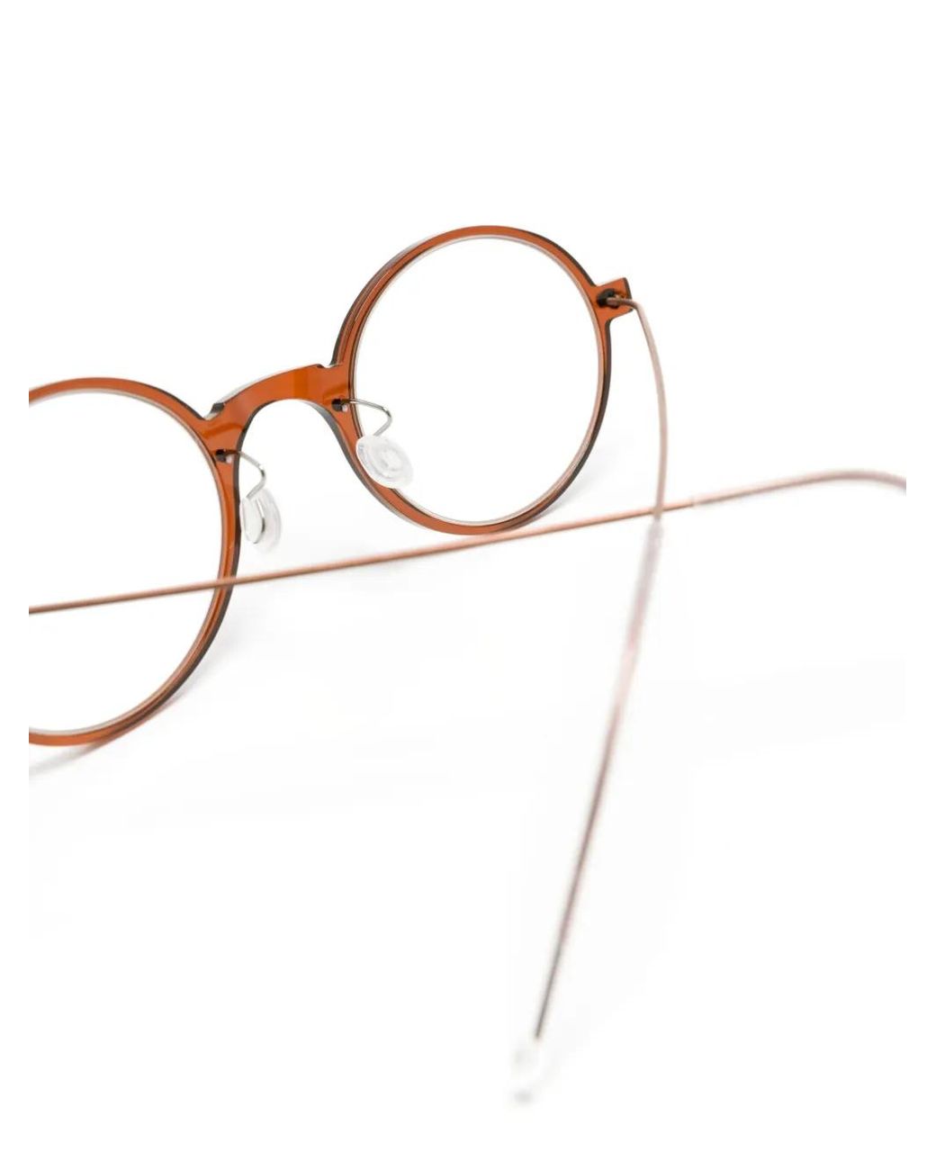 Lindberg Brown Round-Frame Glasses