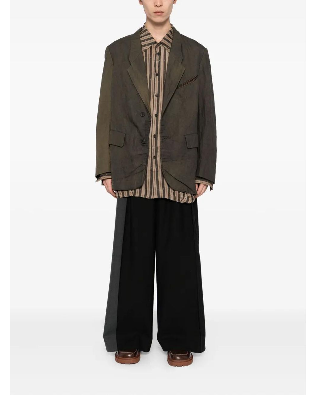 Ziggy Chen Green Distressed Dyed Blazer for men
