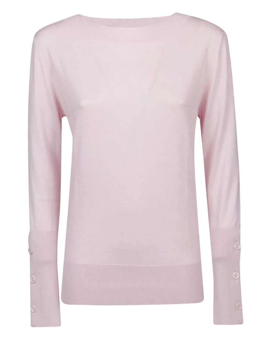 Snobby Sheep Pink Button-Cuff Silk Sweater