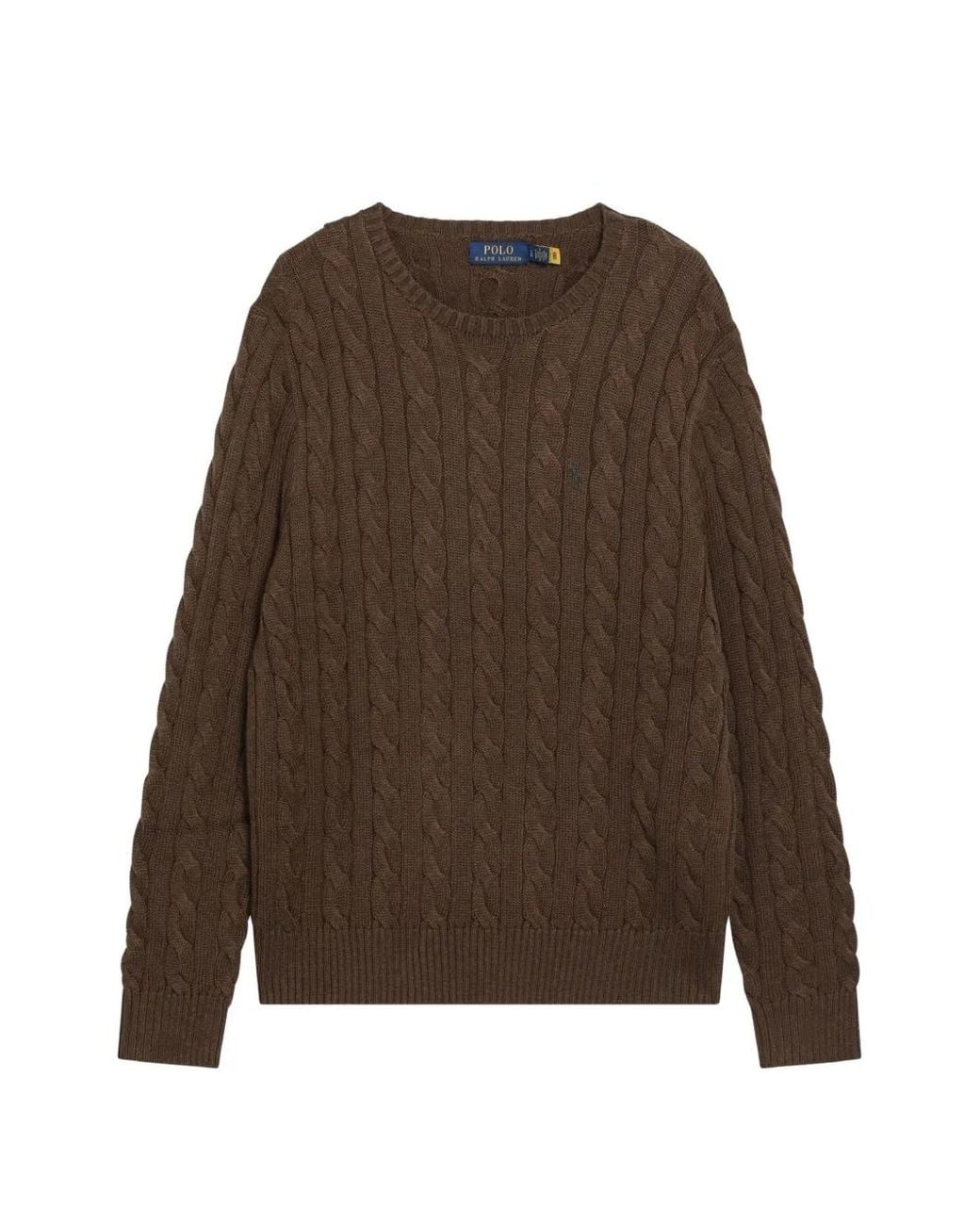 Polo Ralph Lauren Brown Cable-Knit Cotton Sweater for men