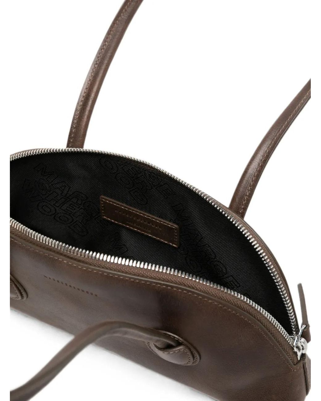 MARGE SHERWOOD Brown Bessette Curved-Zip Shoulder Bag