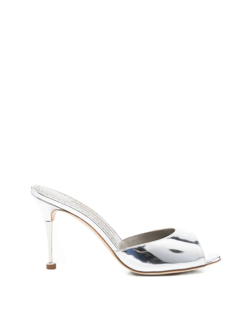 Manolo Blahnik White Astucla Pointed Pumps