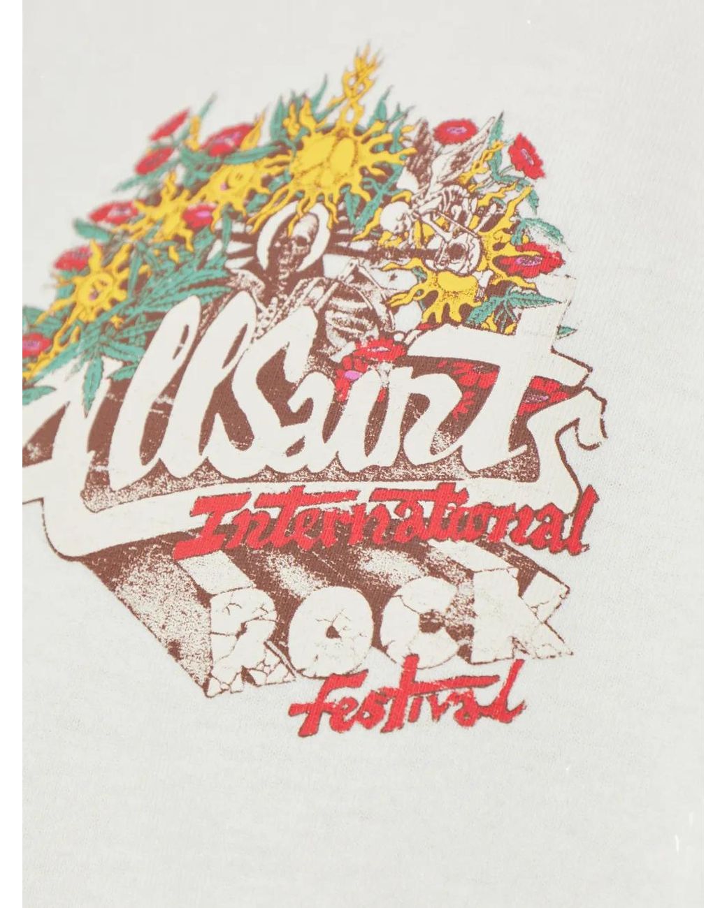 AllSaints White Roque Graphic-Print T-Shirt for men