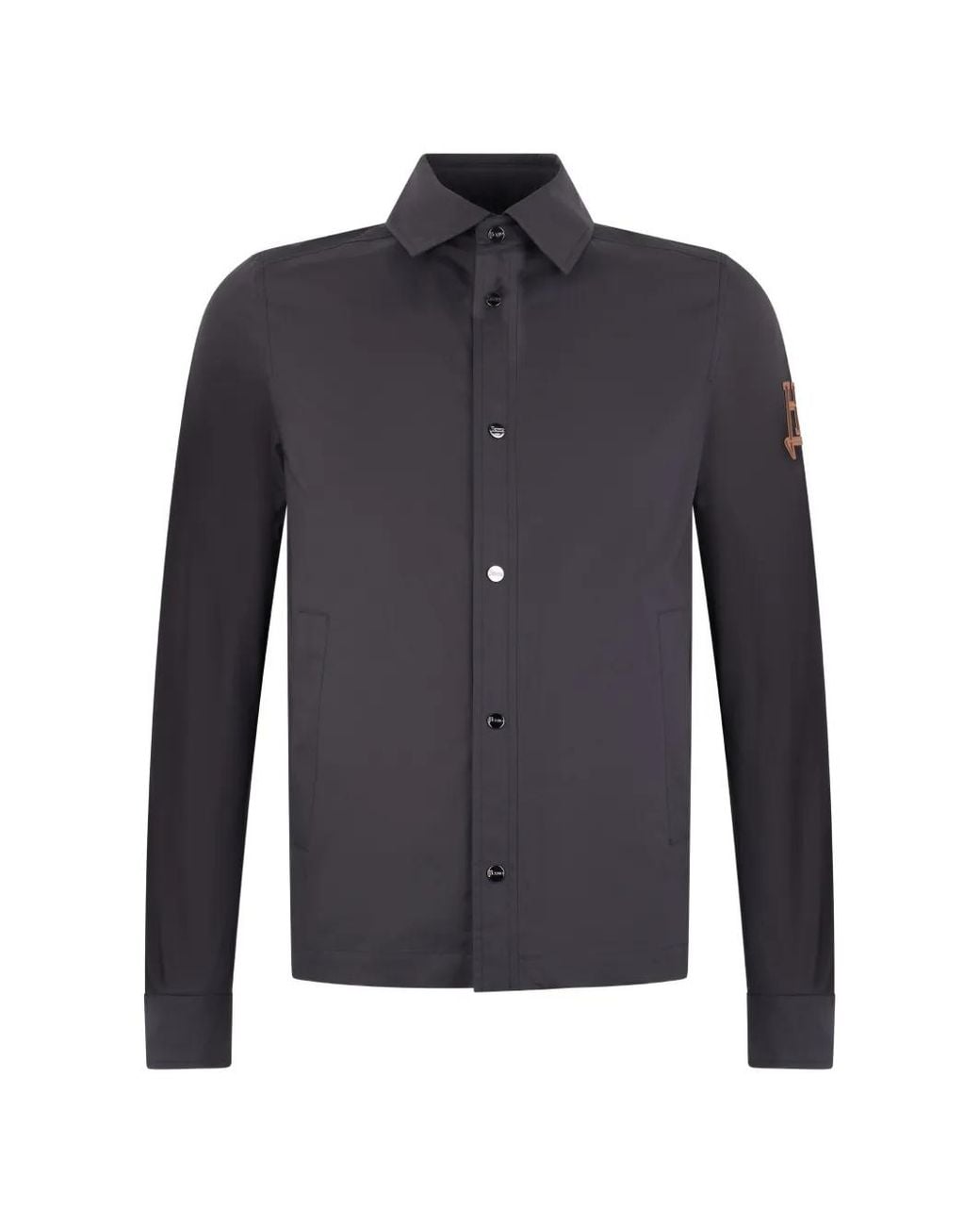 Giacca-Camicia Con Logo di Herno in Blue da Uomo