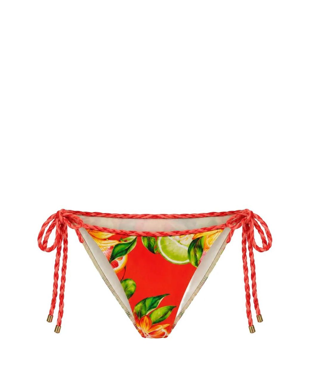 Farm Rio White Rope-Detail Tie-Side Bikini Bottoms
