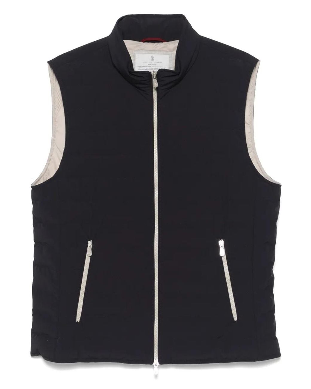 Brunello Cucinelli Black Quilted Vest for men