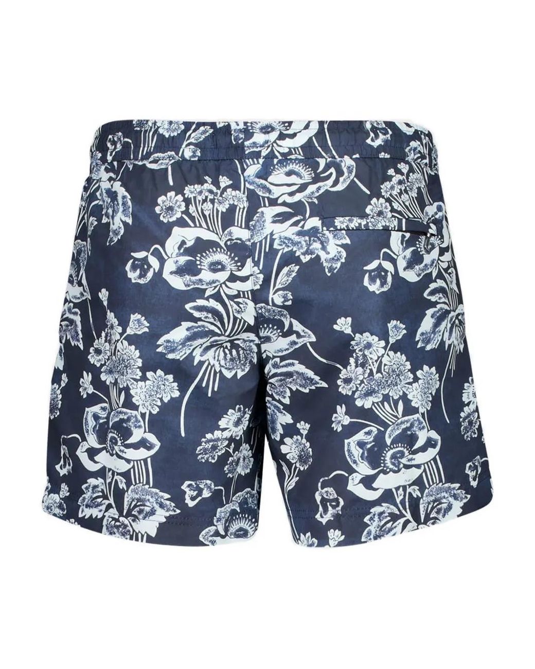 Commas Blue Floral-Print Swim Shorts for men