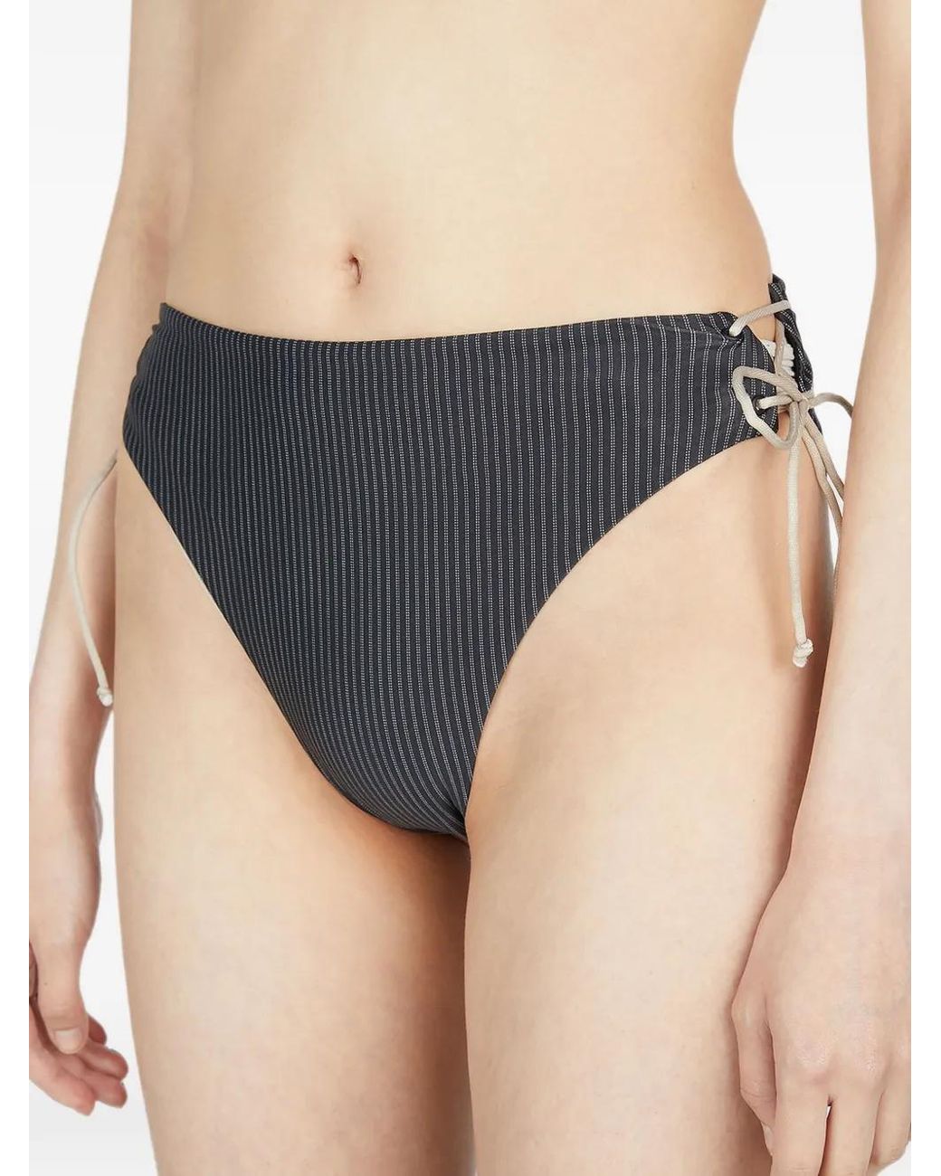 St. Agni Blue Striped Self-Tie Bikini Bottoms