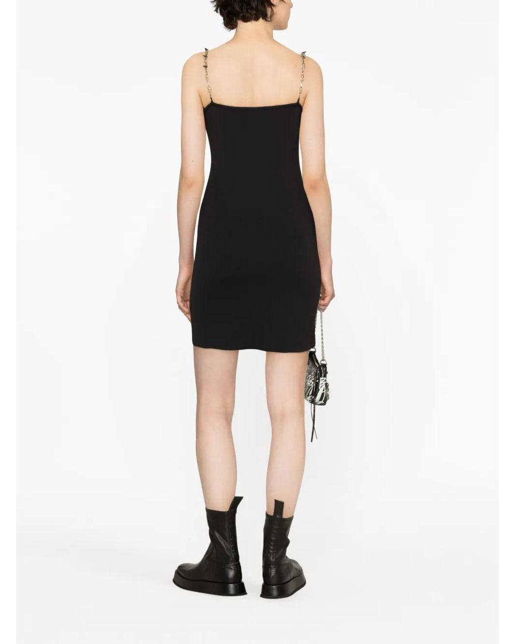 1017 ALYX 9SM Black Studded Chain-Strap Minidress