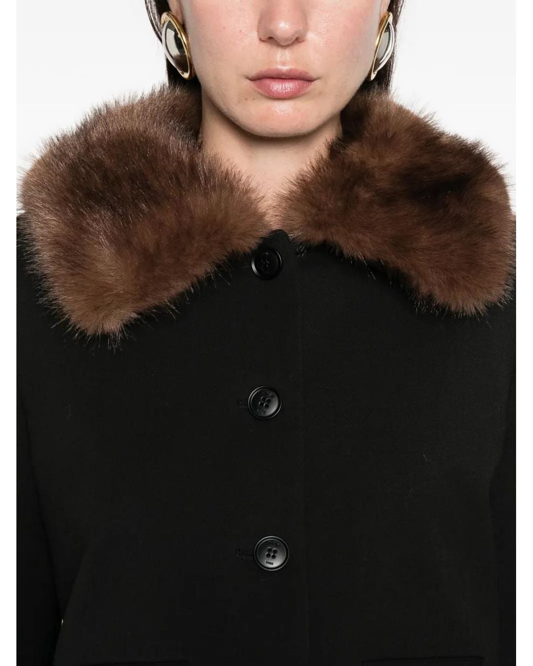 Chaqueta Corta Con Botones Maje de color Black