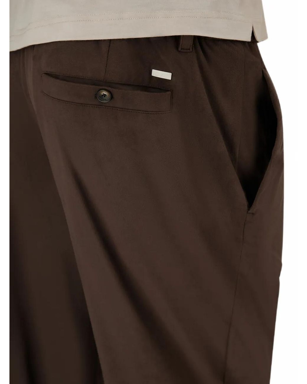 Herno Brown Resort Drawstring-Waist Trousers for men