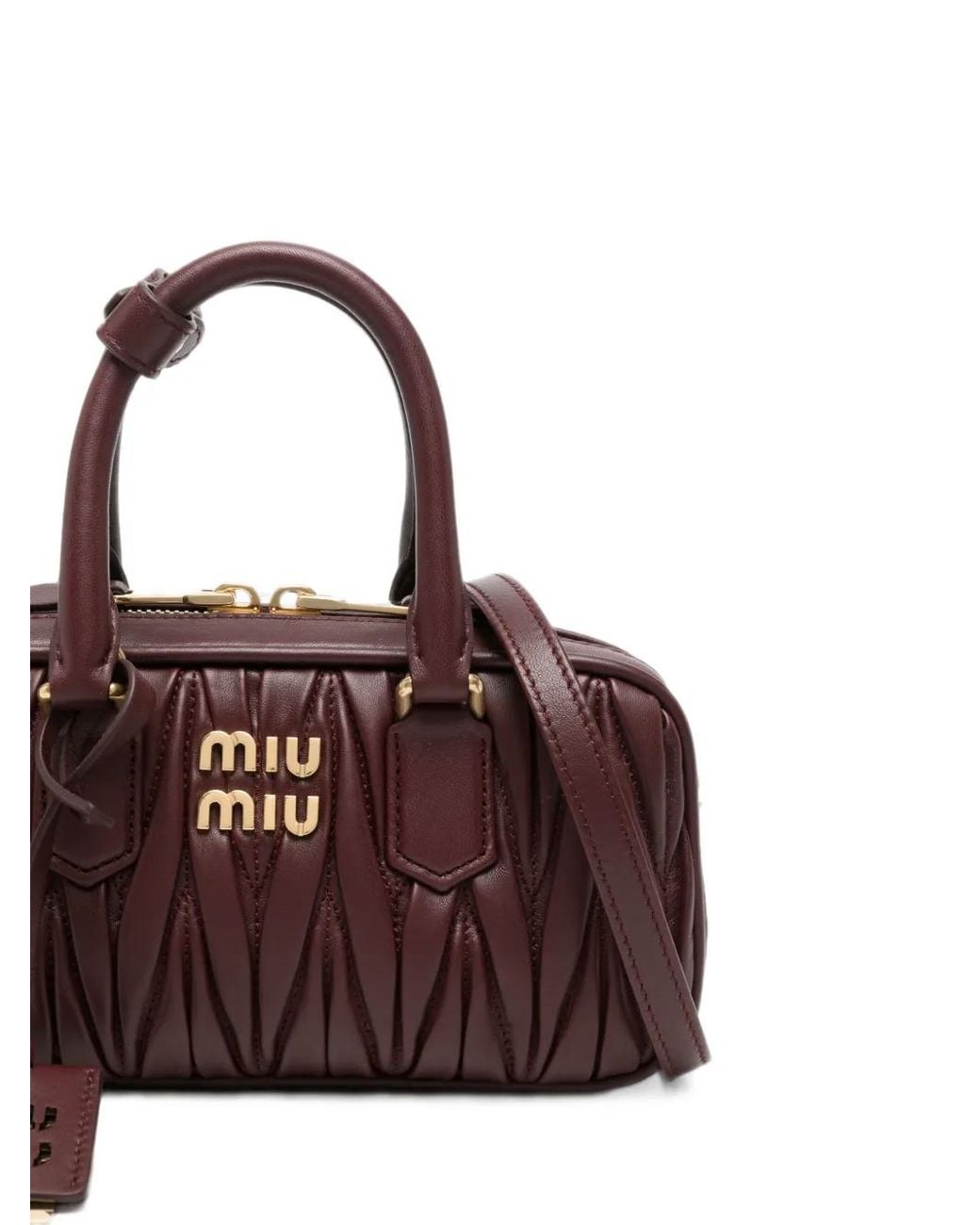 Miu Miu Brown Arcadie Matelassé Nappa Leather Mini-Bag