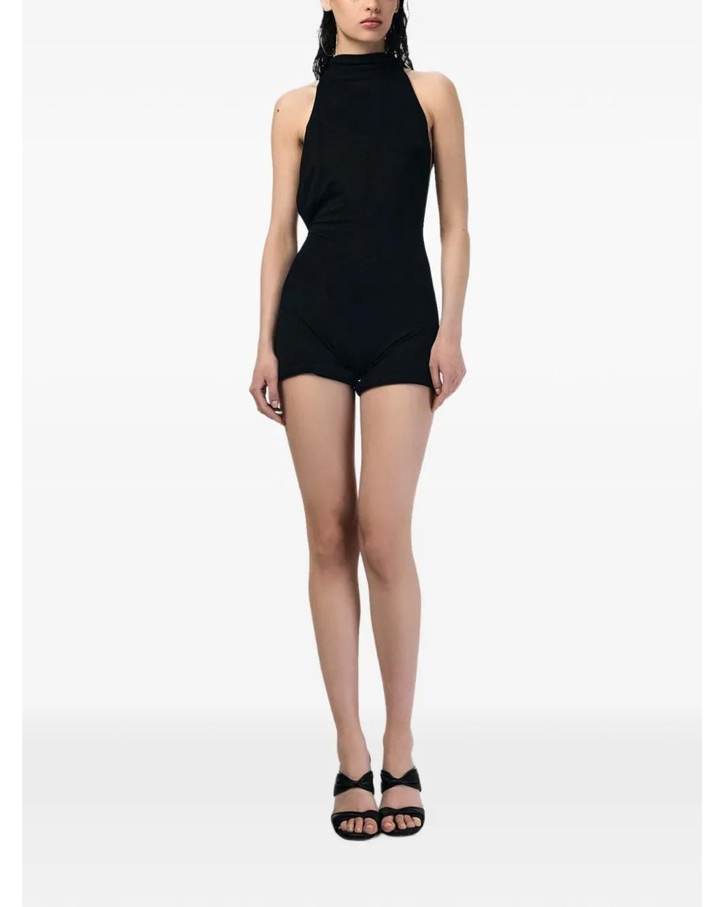 ANDRA ANDREESCU Black Halterneck Open-Back Playsuit