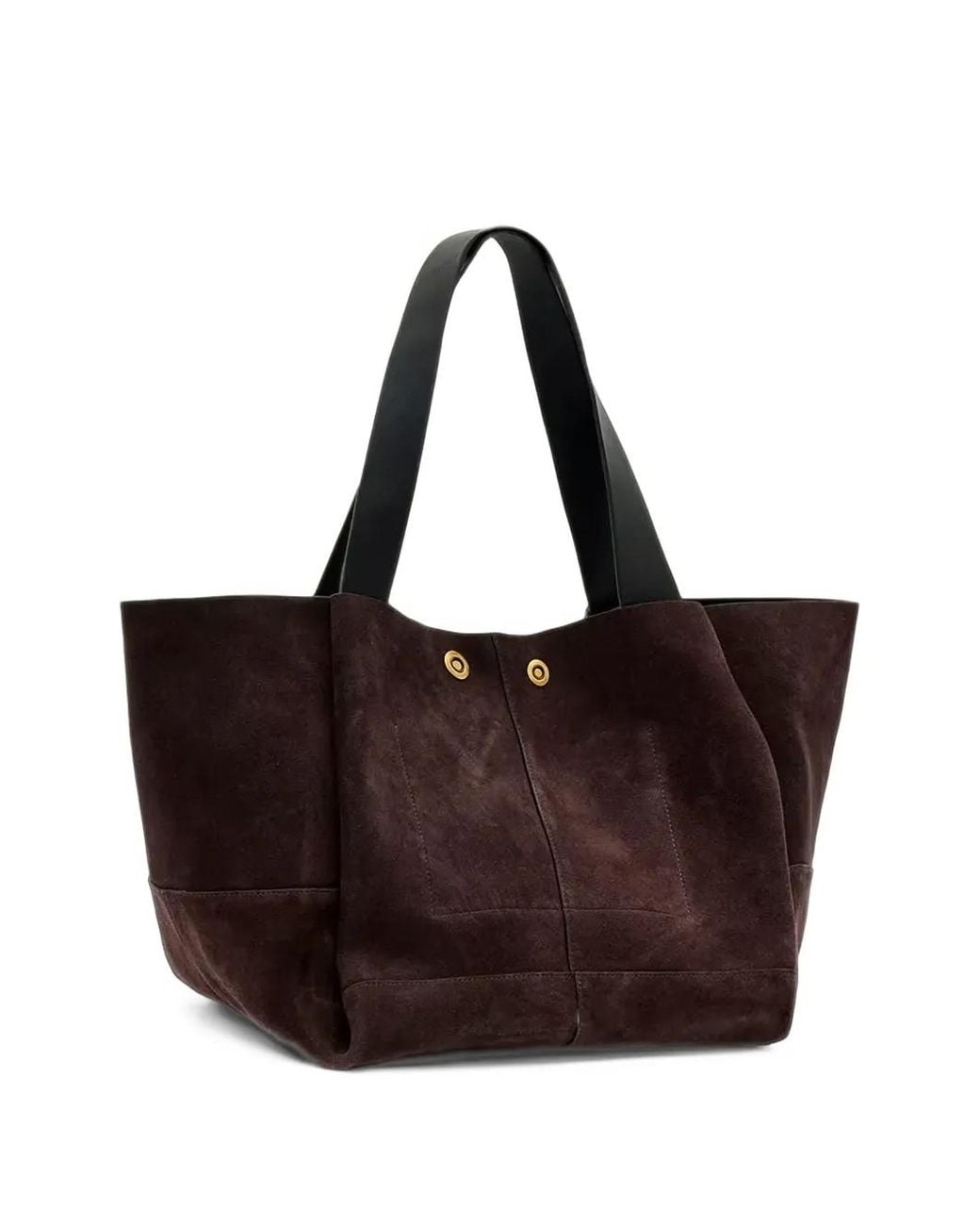 AllSaints Brown Rosalie Suede-Finish Tote Bag