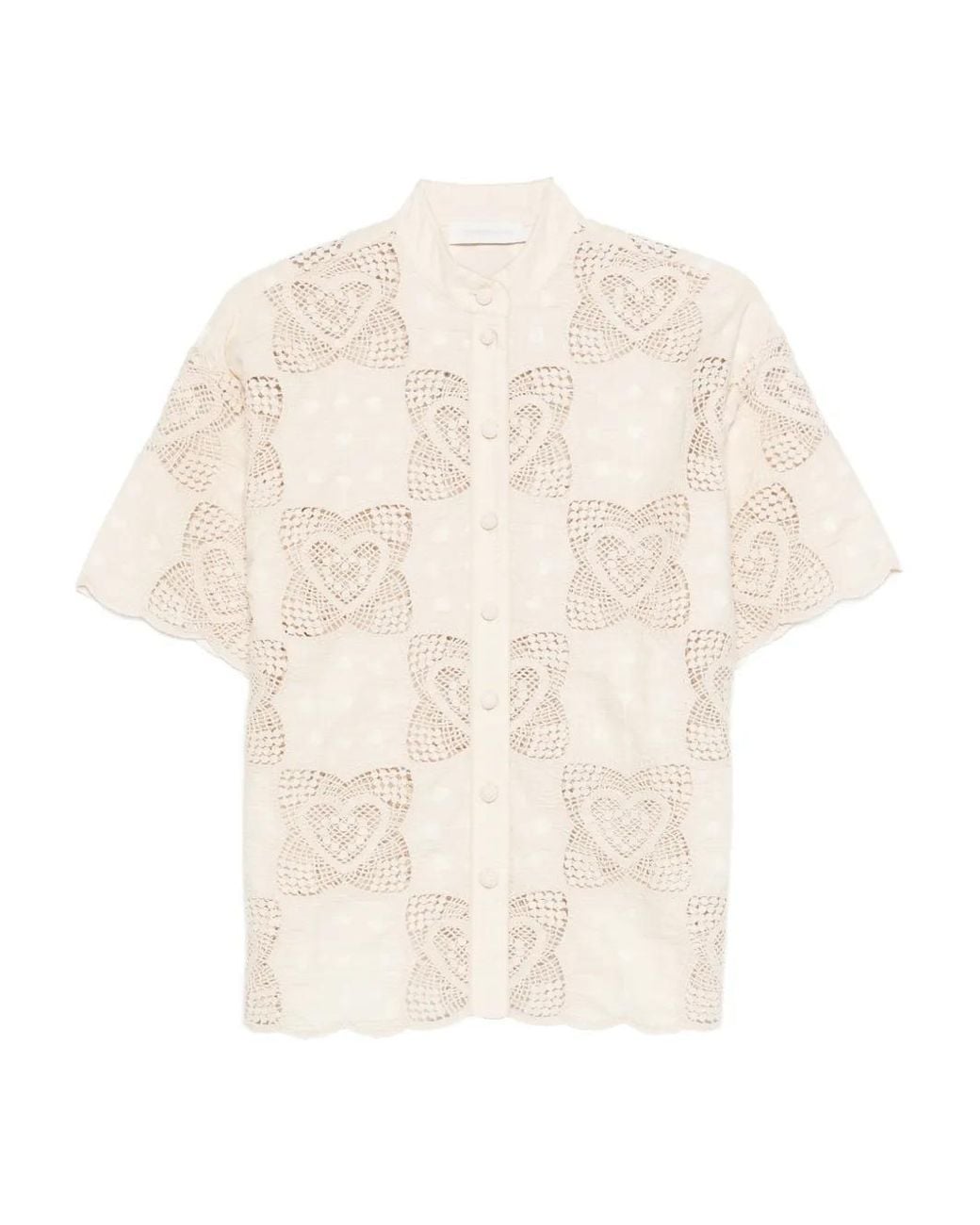 Zimmermann White Wanderlust Scalloped Shirt