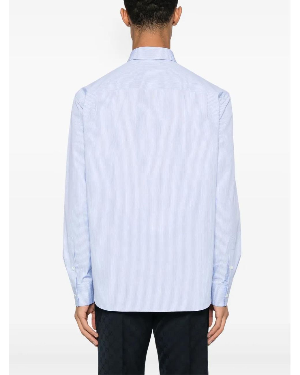 Gucci Blue Striped Shirt for men