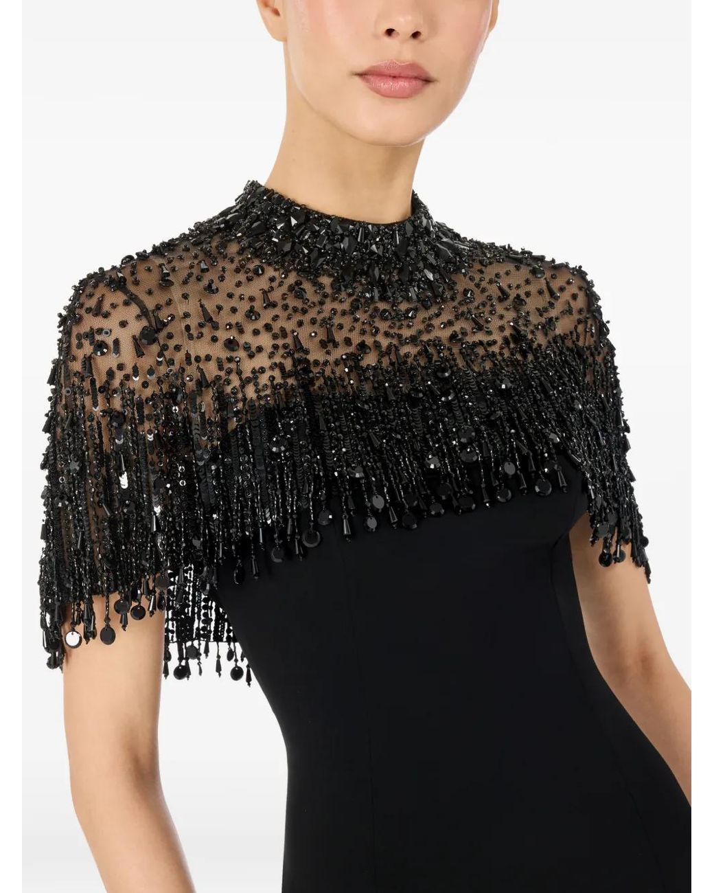 Jenny Packham Livia Beaded-Embellishment Maxi Dress in Black | Lyst