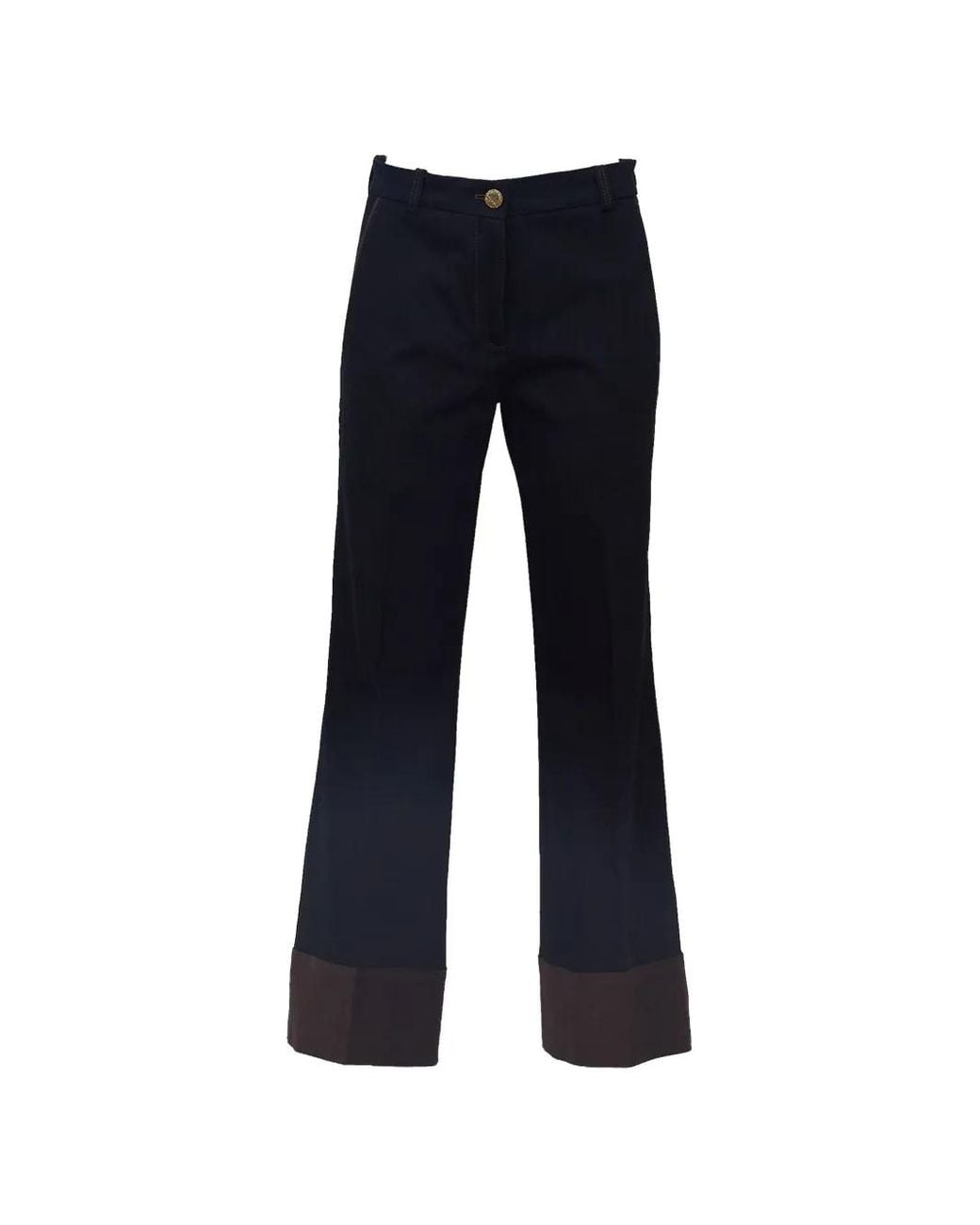 Ql2 Blue Melody Contrast-Panel Trousers