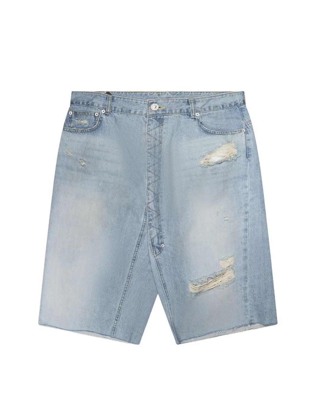 Protocol Index Blue Short En Jean À Effet Usé for men