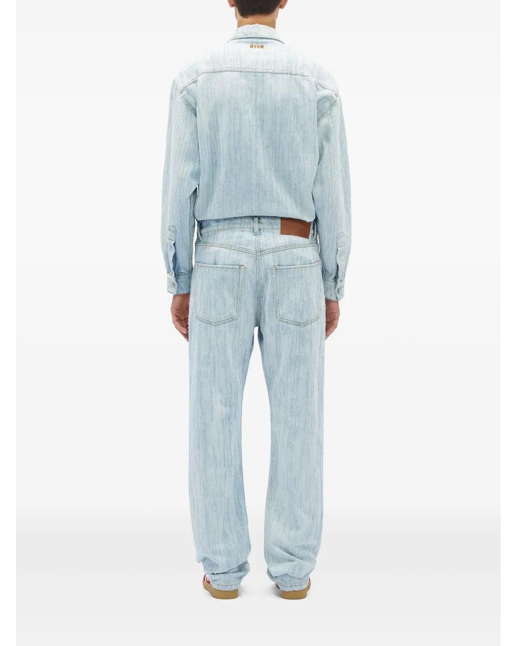 MSGM Blue Stitch-Detail Jeans for men