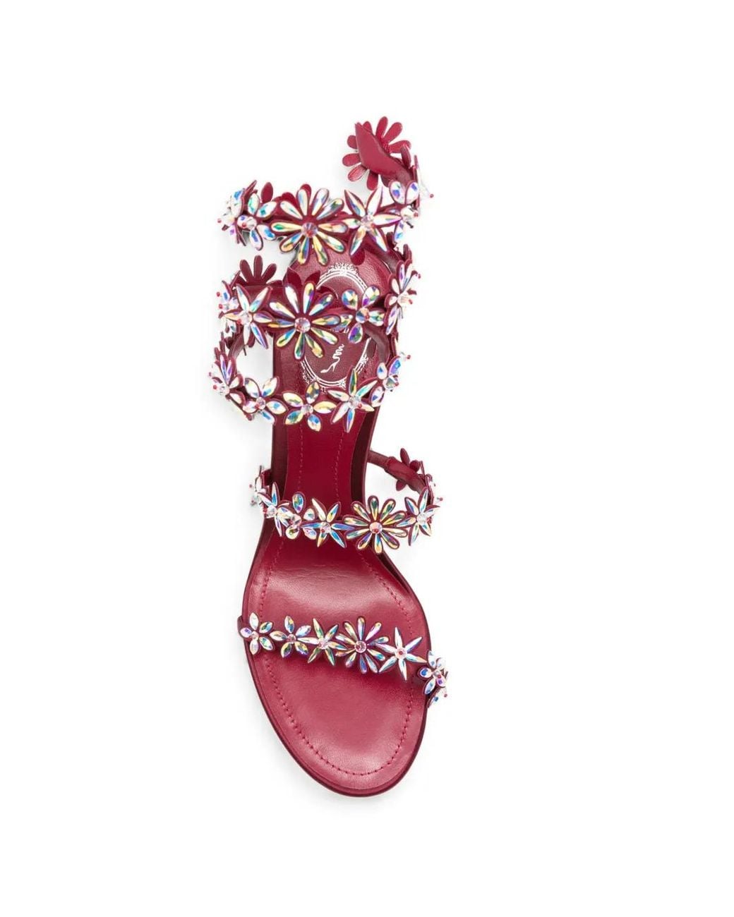 Rene Caovilla Pink Eva Crystal-Embellished Heeled Sandals