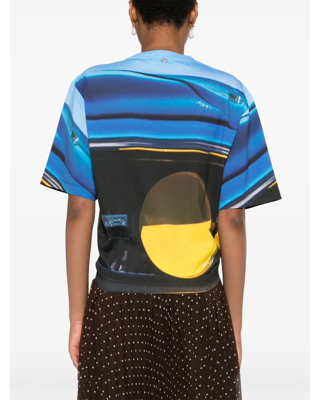 Rabanne Blue Graphic Print T-Shirt