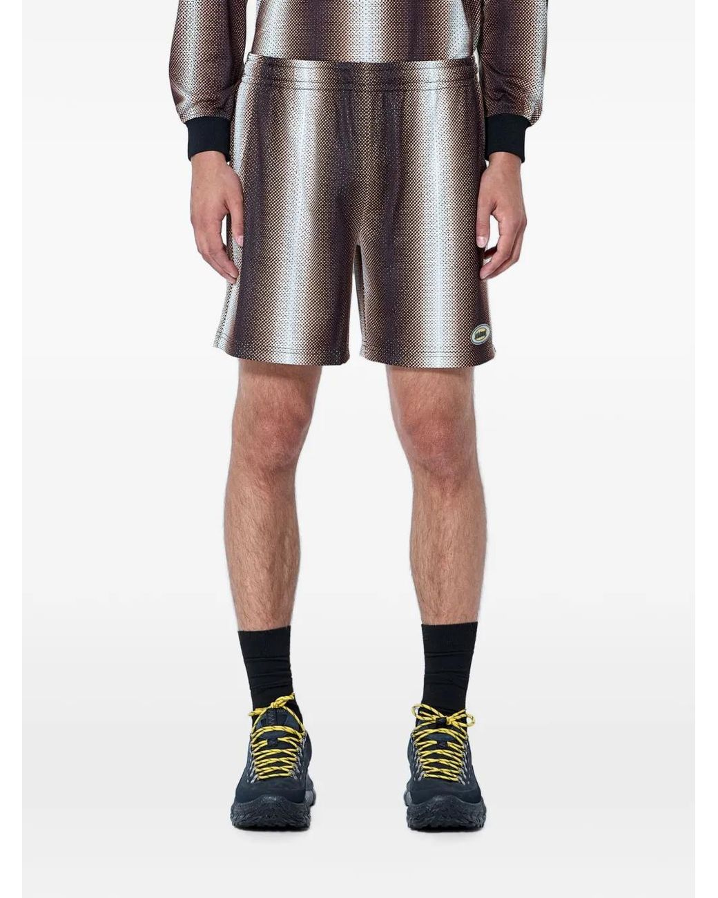 METALWOOD STUDIO Black Mesh-Like Elasticated-Waistband Shorts for men