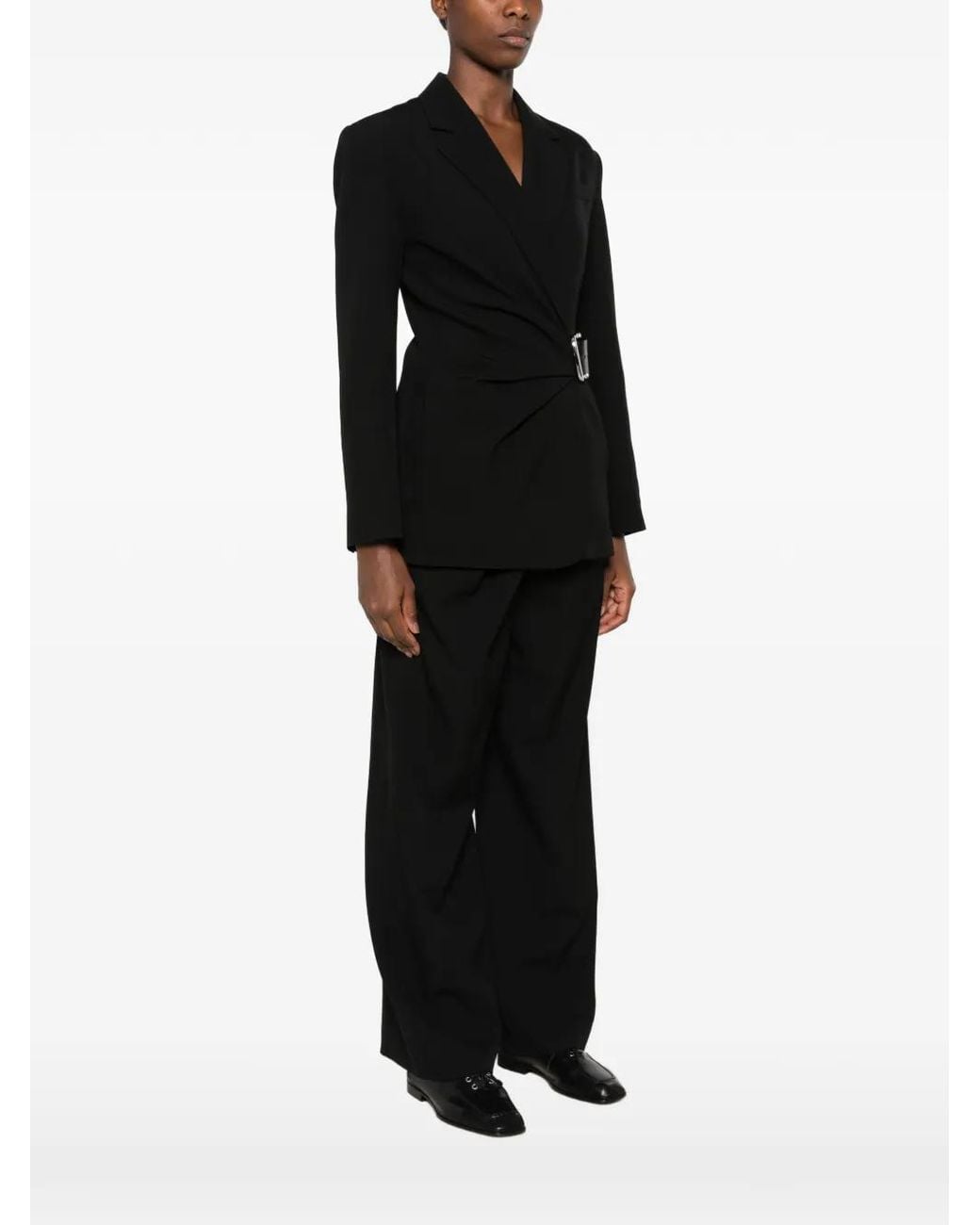 Loewe Black Wool Draped Jacket