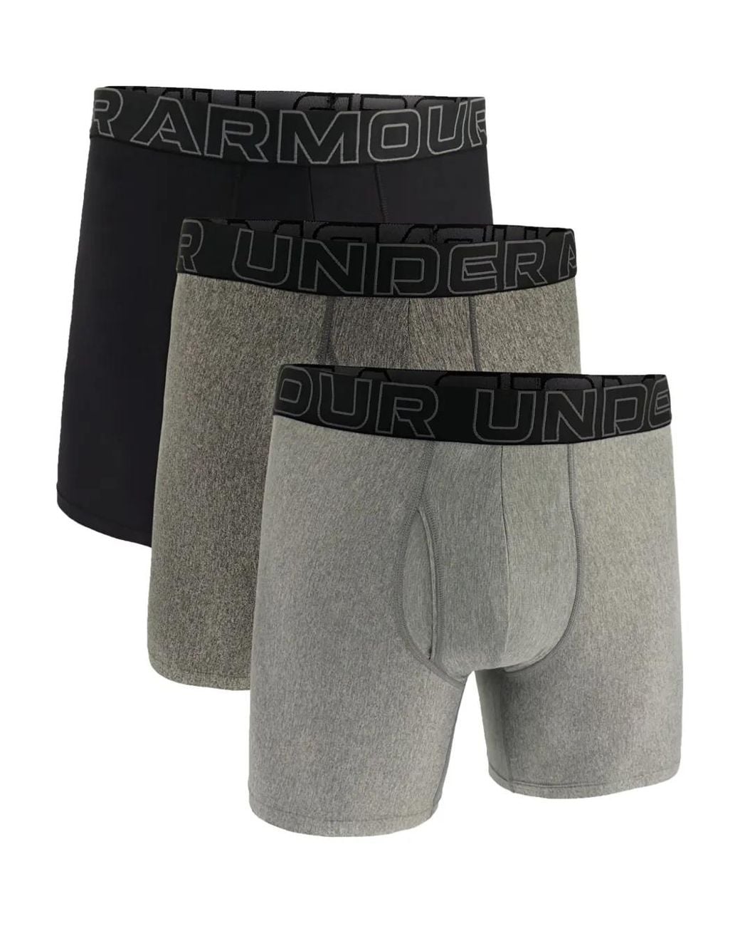 Under Armour Gray Logo-Waistband Boxers (Pack Of Three) for men