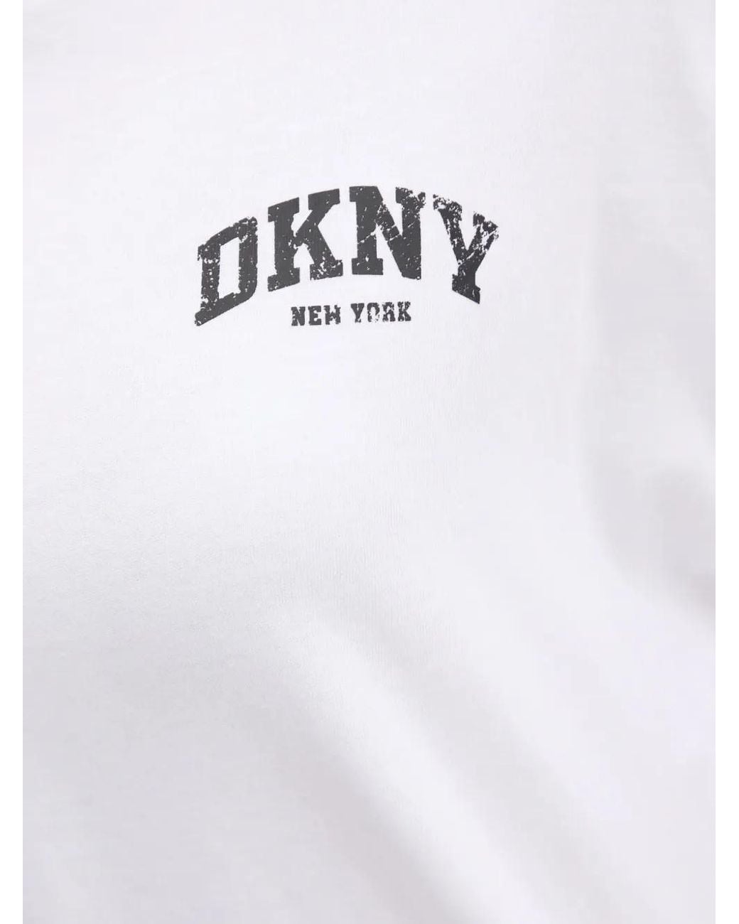 DKNY White Stripe-Detail Long-Sleeve T-Shirt