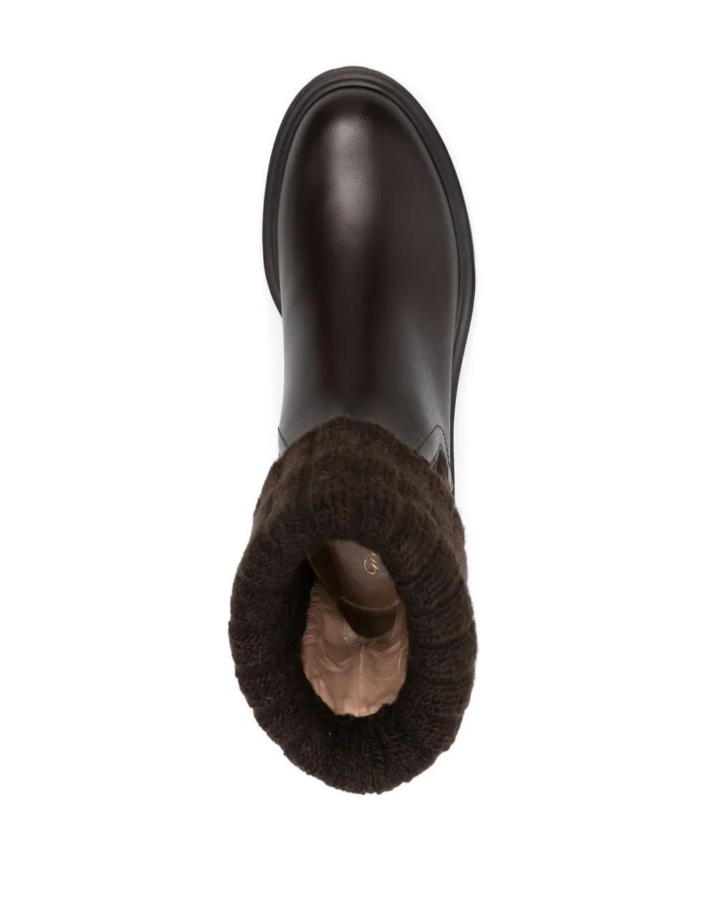 Gianvito Rossi Black Tenney Ribbed-Knit Chelsea Boots