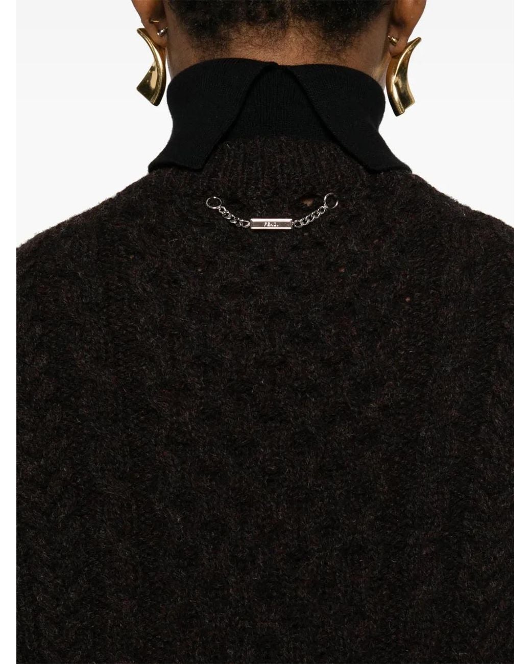 Fendi Black Wool Midi Dress