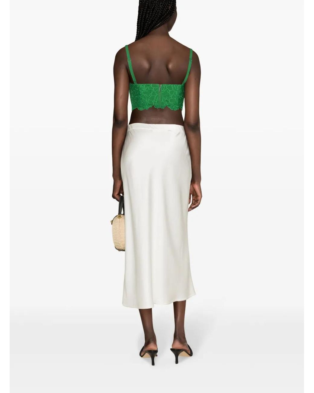 Erdem Green Embroidered Bralette Top