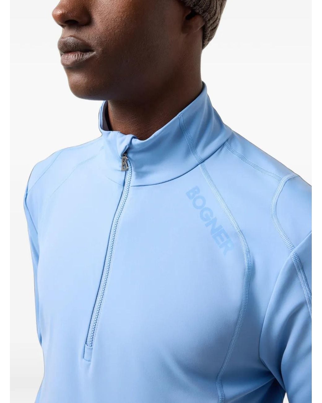 Bogner Blue Half-Zip Performance Top for men