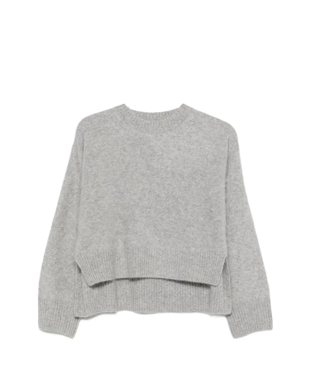 C.T.Plage Gray Ribbed-Knit Wool Sweater