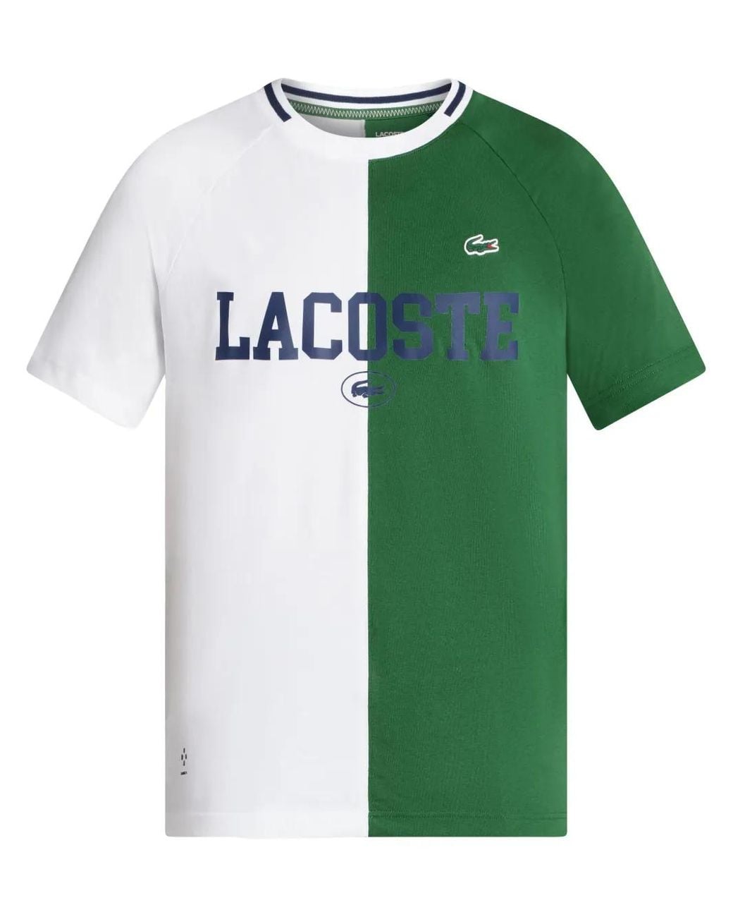 Lacoste Green Two-Tone Logo-Print T-Shirt for men
