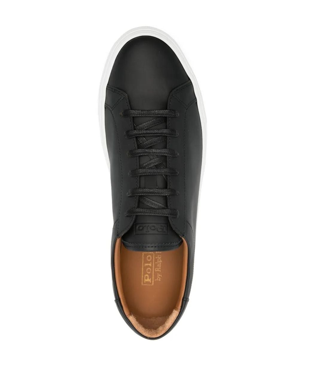 Polo Ralph Lauren Black Jermain Lux Leather Sneakers for men