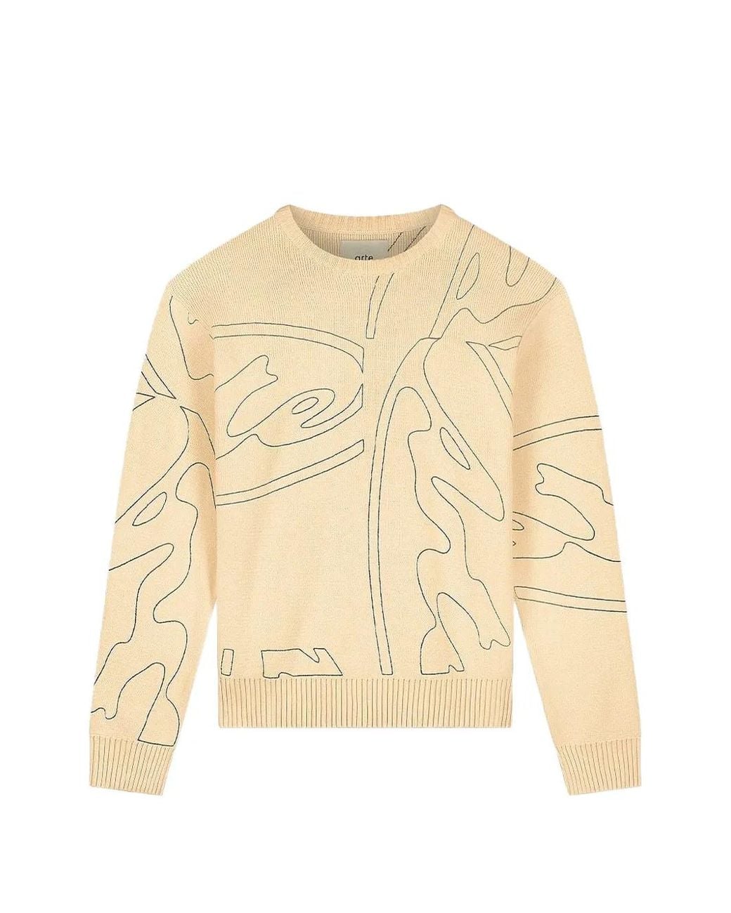 Arte' Natural Crew Neck Long-Sleeve Sweater for men