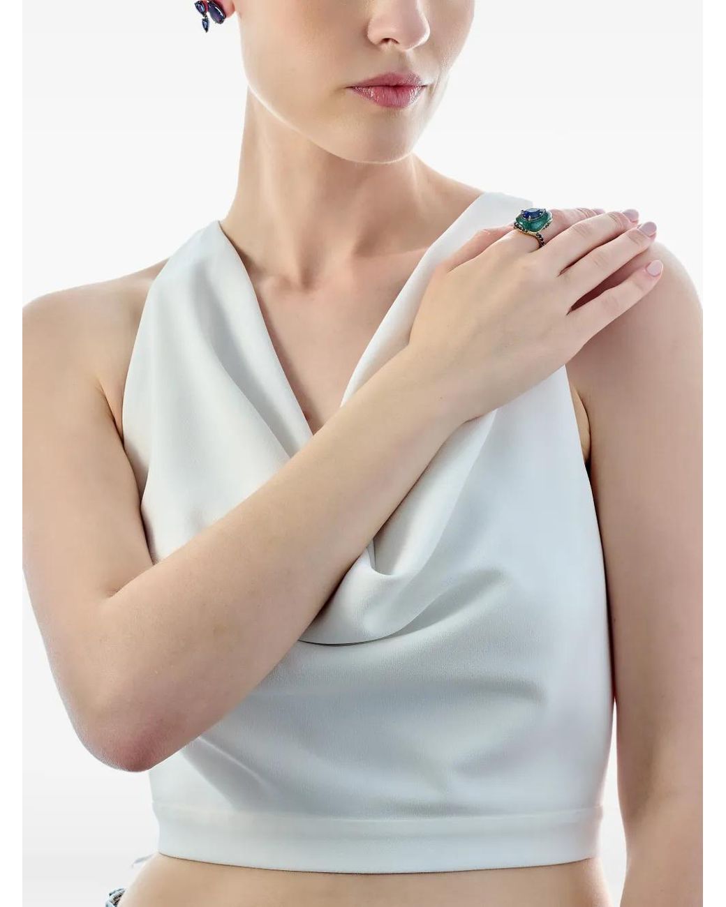 Anabela Chan Metallic Bague Plankton Elixir Sertie De Saphirs