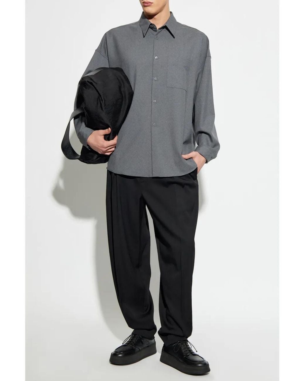 Marni Gray Wool Shirt for men