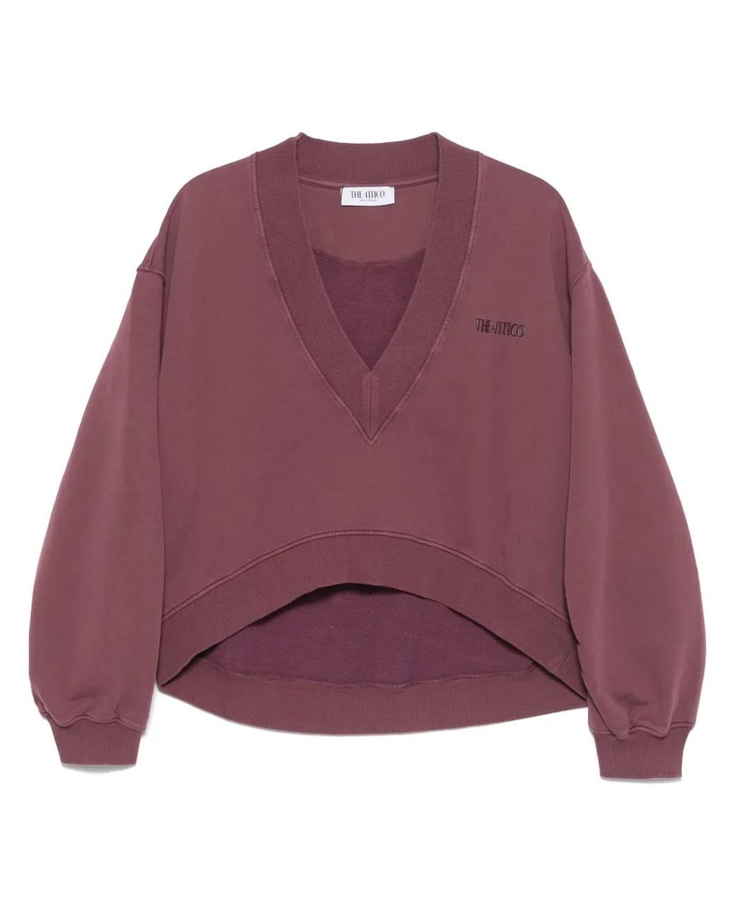 The Attico Purple Logo-embroidered Sweatshirt