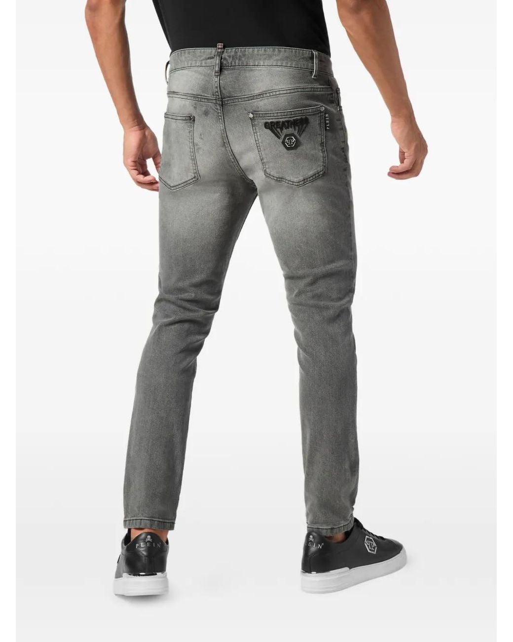 Philipp Plein Gray Skinny Jeans Greatness for men