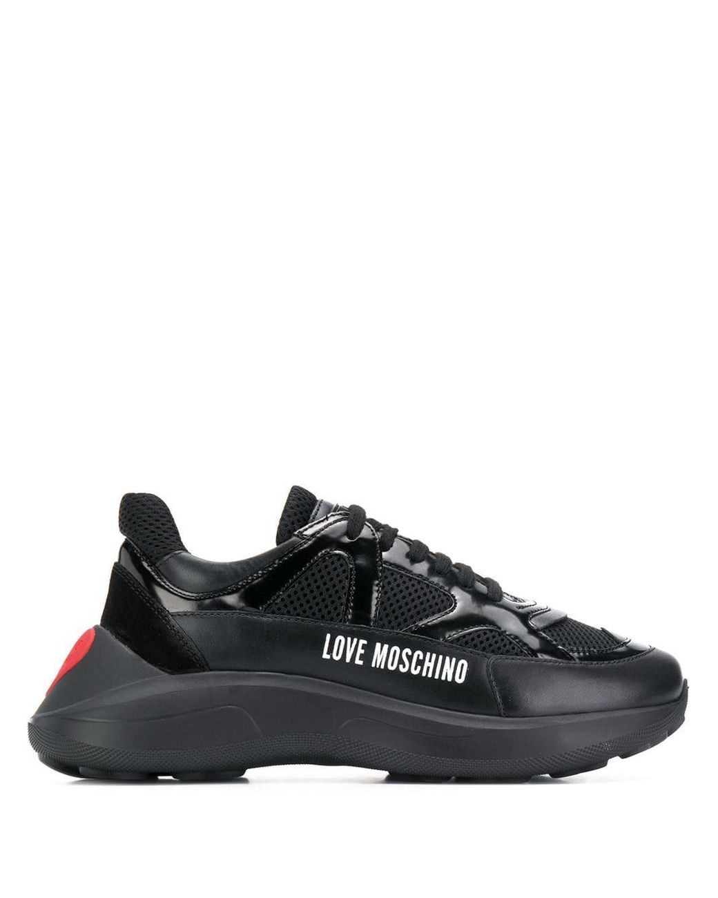 Love Moschino Heart Running Sneakers in Black | Lyst