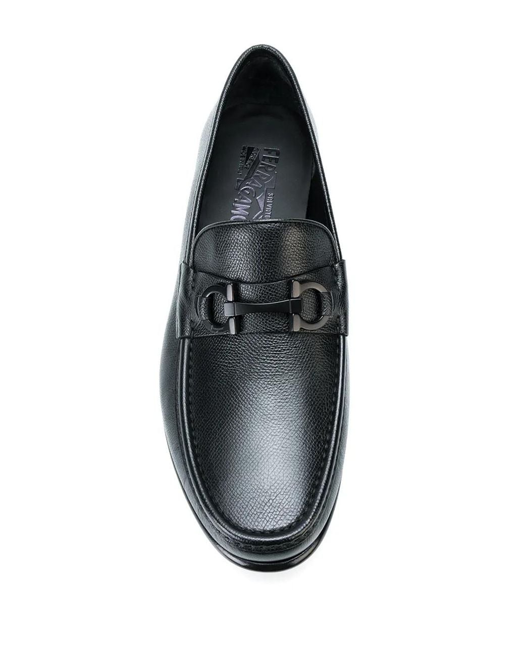 Ferragamo Black Moccasins With Gancini Ornament for men