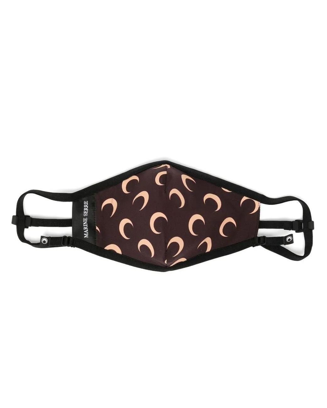 MARINE SERRE Brown Crescent Moon Print Face Mask