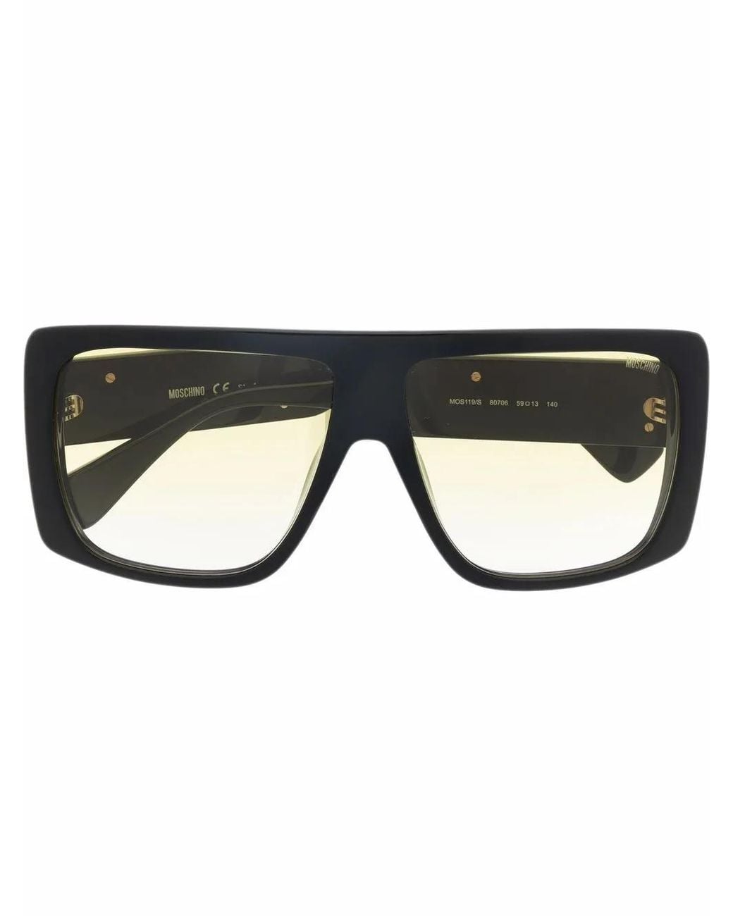Moschino Black Square-Frame Logo Sunglasses